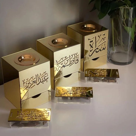 Luxury Personalized Incense Burners with Arabic Calligraphy