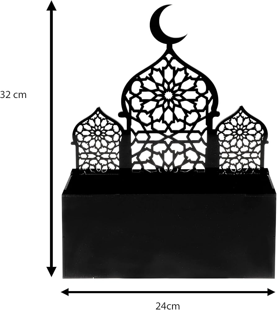 صندوق مزخرف بتصميم إسلامي من الأكريليك